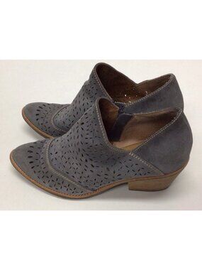 Sofft Perforated Suede Booties Amberly Gray Women’s Size 9.5 Boots